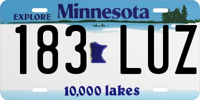 MN license plate 183LUZ