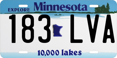 MN license plate 183LVA