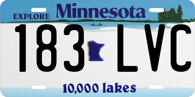 MN license plate 183LVC