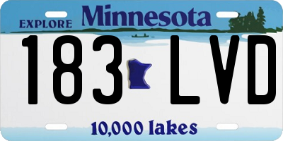 MN license plate 183LVD