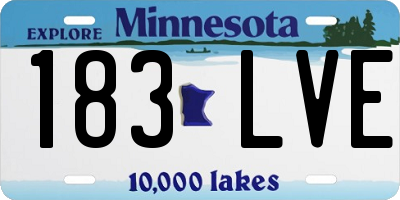 MN license plate 183LVE