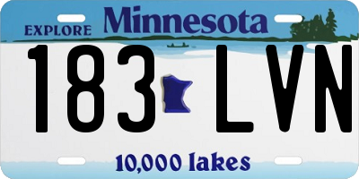 MN license plate 183LVN