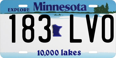 MN license plate 183LVO