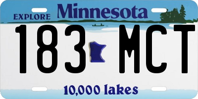 MN license plate 183MCT