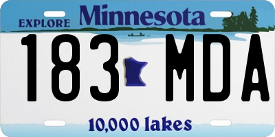 MN license plate 183MDA
