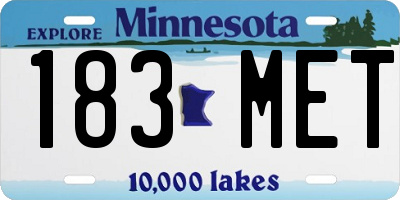 MN license plate 183MET