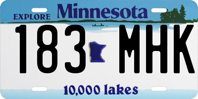 MN license plate 183MHK