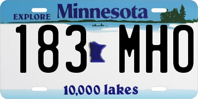 MN license plate 183MHO