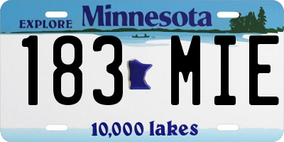 MN license plate 183MIE