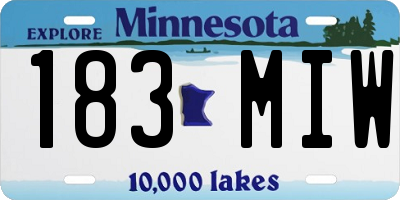 MN license plate 183MIW