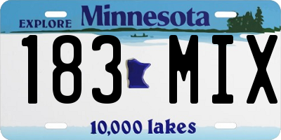 MN license plate 183MIX