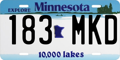 MN license plate 183MKD