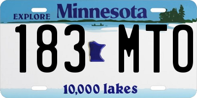 MN license plate 183MTO