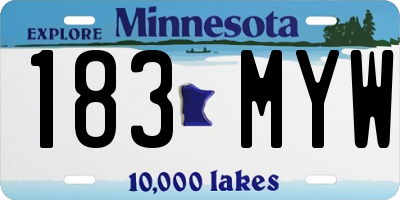 MN license plate 183MYW