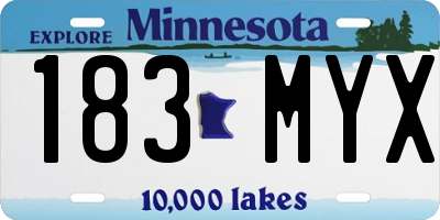MN license plate 183MYX