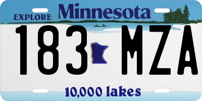MN license plate 183MZA