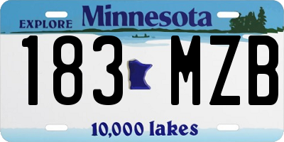 MN license plate 183MZB