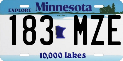 MN license plate 183MZE