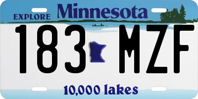 MN license plate 183MZF