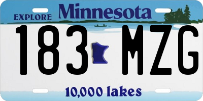 MN license plate 183MZG