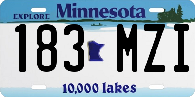 MN license plate 183MZI