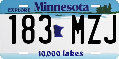 MN license plate 183MZJ