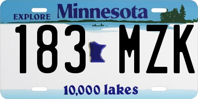 MN license plate 183MZK