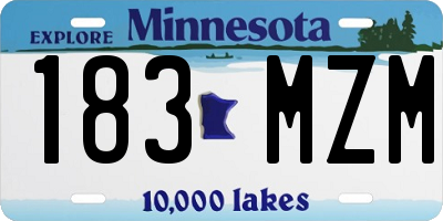 MN license plate 183MZM