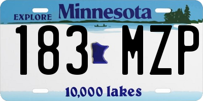 MN license plate 183MZP