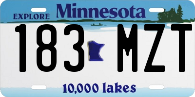 MN license plate 183MZT