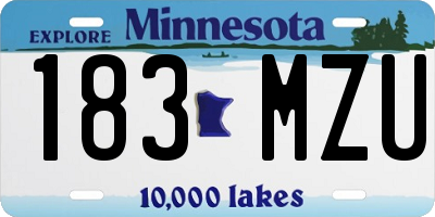 MN license plate 183MZU