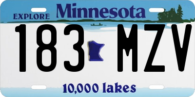 MN license plate 183MZV