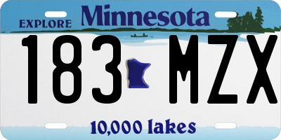 MN license plate 183MZX