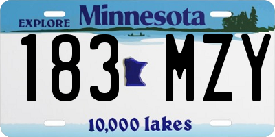 MN license plate 183MZY