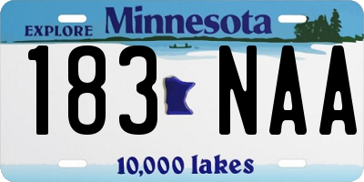 MN license plate 183NAA
