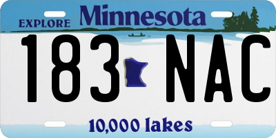 MN license plate 183NAC