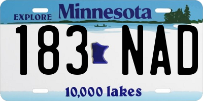 MN license plate 183NAD