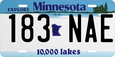 MN license plate 183NAE