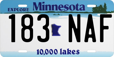 MN license plate 183NAF