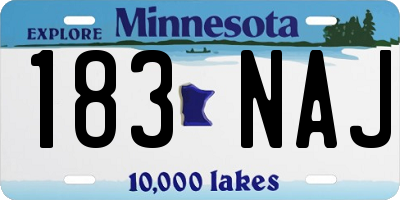 MN license plate 183NAJ