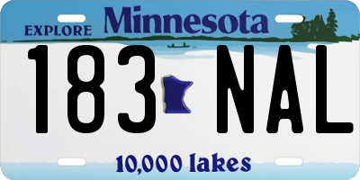 MN license plate 183NAL