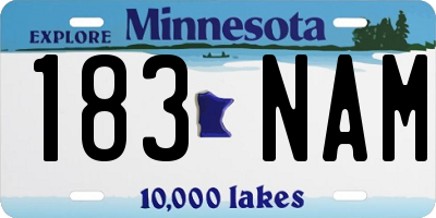 MN license plate 183NAM