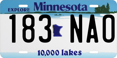 MN license plate 183NAO