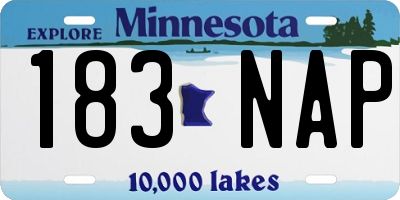 MN license plate 183NAP