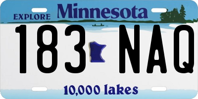MN license plate 183NAQ