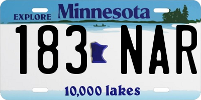 MN license plate 183NAR