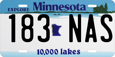 MN license plate 183NAS