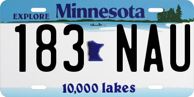 MN license plate 183NAU