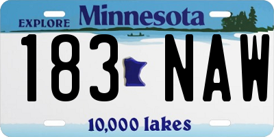 MN license plate 183NAW