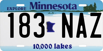 MN license plate 183NAZ